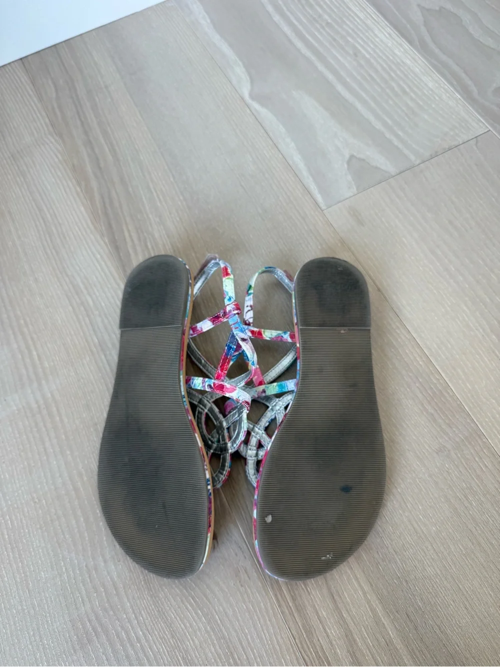 Girls' Colorful Knot-Strap Sandals with Tan Footbed